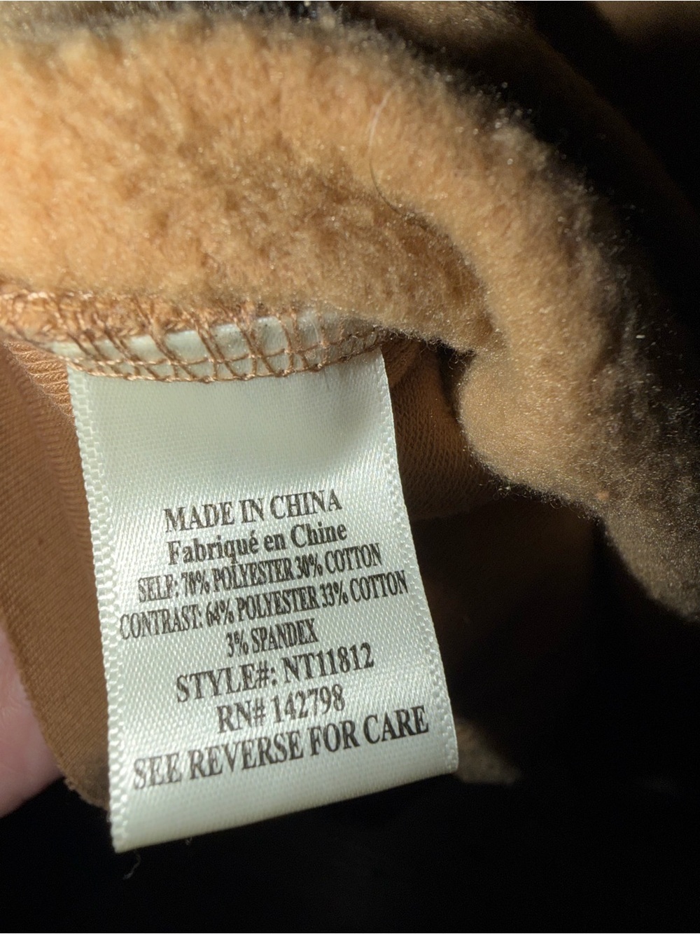 New In Camel Brown Oversized Raw Seam Pullover Top - Picture 6 of 6